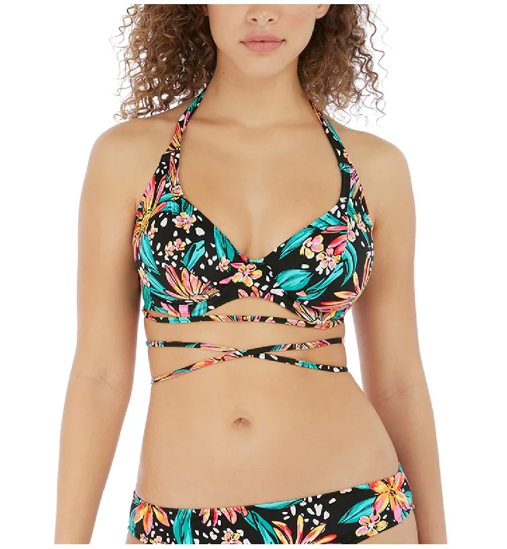 Freya Wild Daisy Plunge Underwire Halter Bikini Top (7031) - Multi