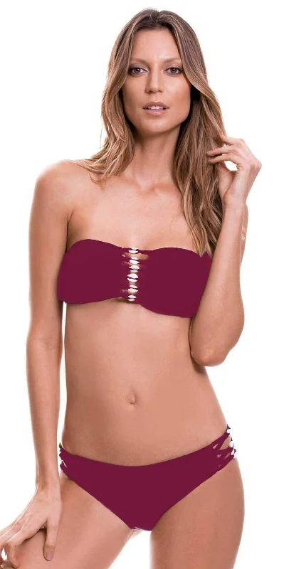 Milonga Basic Shell Bandeau Top in Wine 069