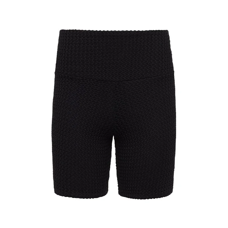 Midi Bike Short | Black Crochet