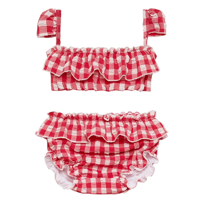 Mini Cabana Bikini Set | Red Gingham