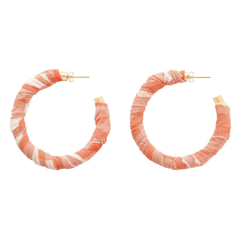 Montce x Logan Tay Large Hoops | Shrimp Gingham