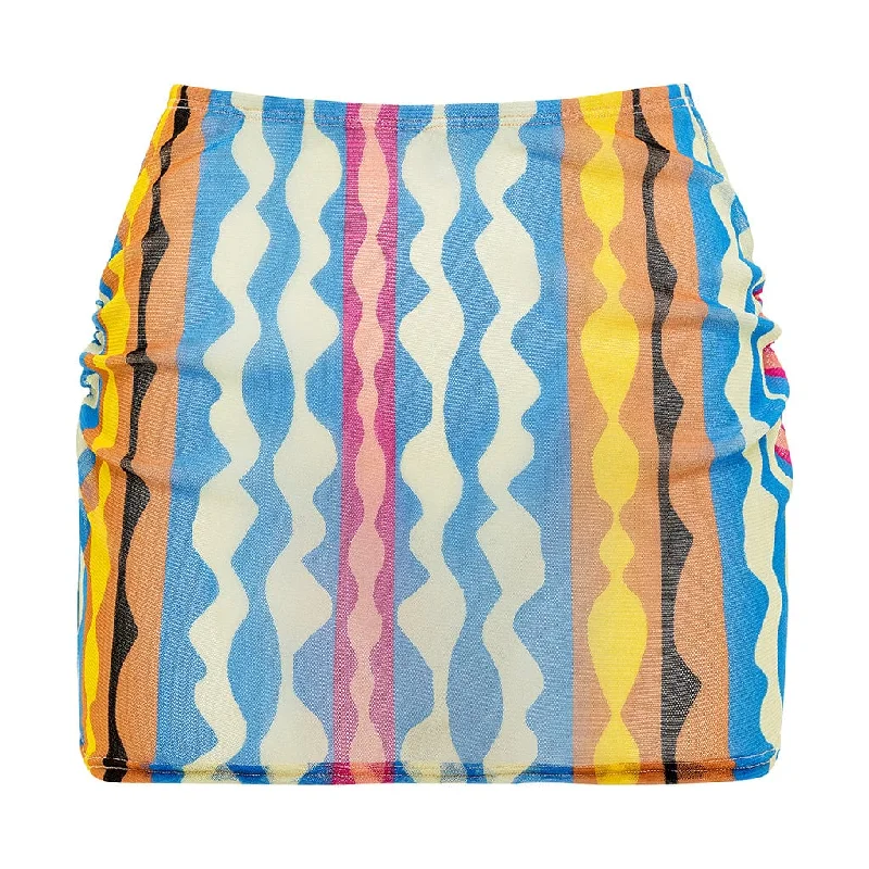 (Sample) Mesh Ruched Micro Skirt | Abstract