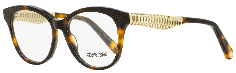 Roberto Cavalli Women's Oval Eyeglasses RC5090 052 Dark Havana/Gold 52mm