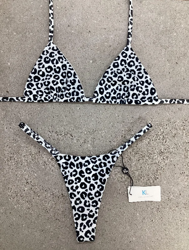 Snow Leopard Bikini Top