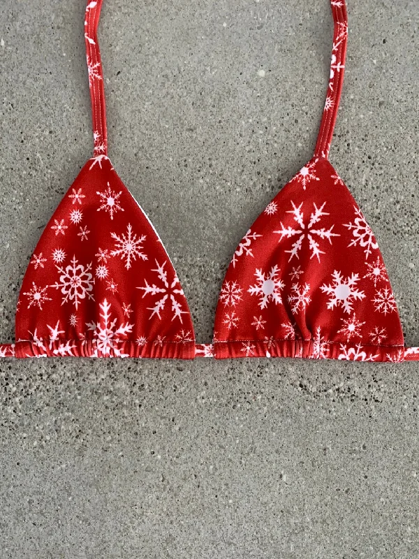 Snowflake on Red Bikini Top