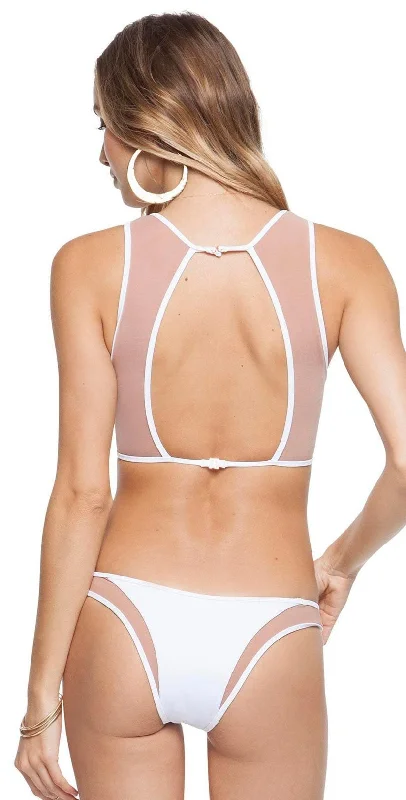 Tori Praver Ribbed Manon Bikini Bottom in White 1R18SBMNNR-WHT