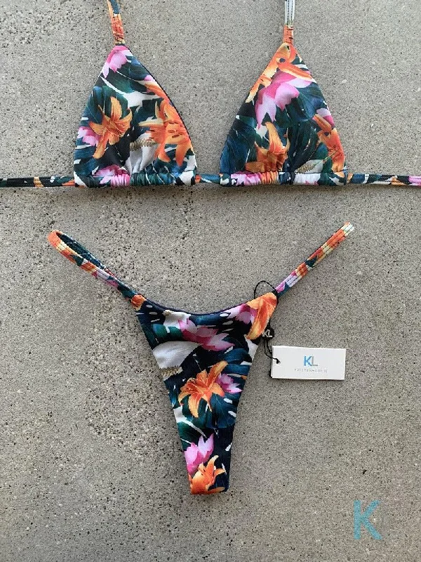 Tropical Vibe (Orange) Bikini Top