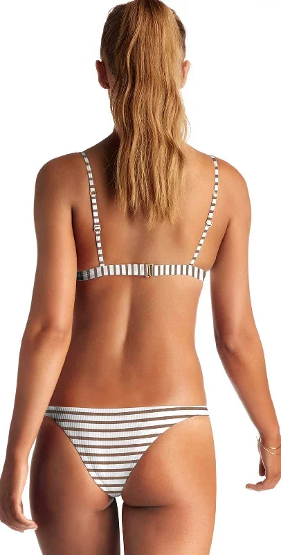 Vitamin A Carmen Bikini Bottom in Cocoa Marin Stripe 84B MSD