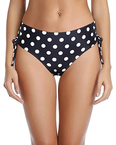 All-Day Comfort Side Tie Bikini Bottom-Black Dot