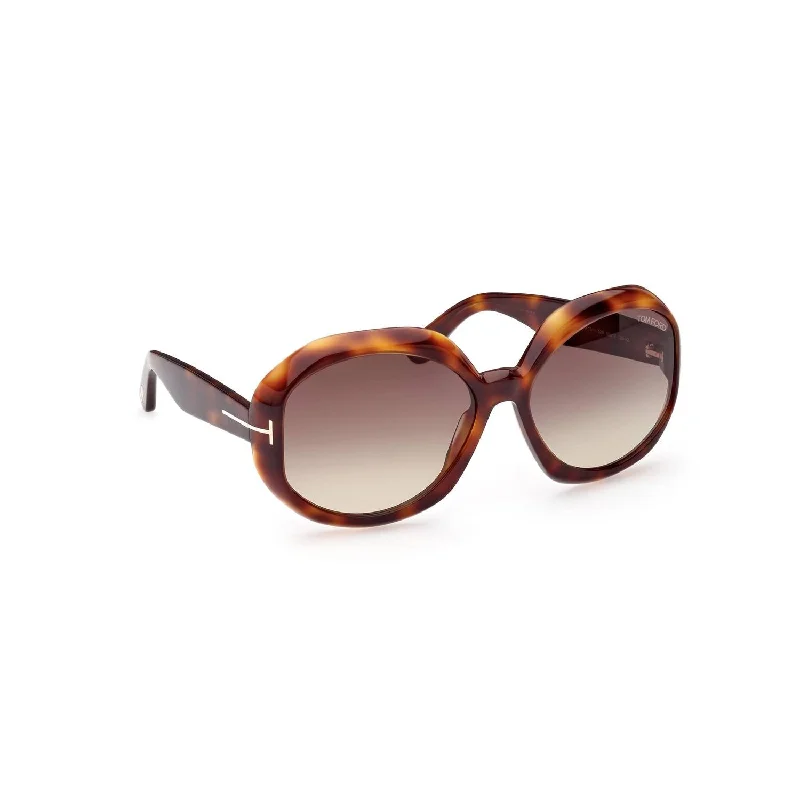 Women's Ft1011 Georgia Sunglasses In Dark Havana / Gradient Smoke