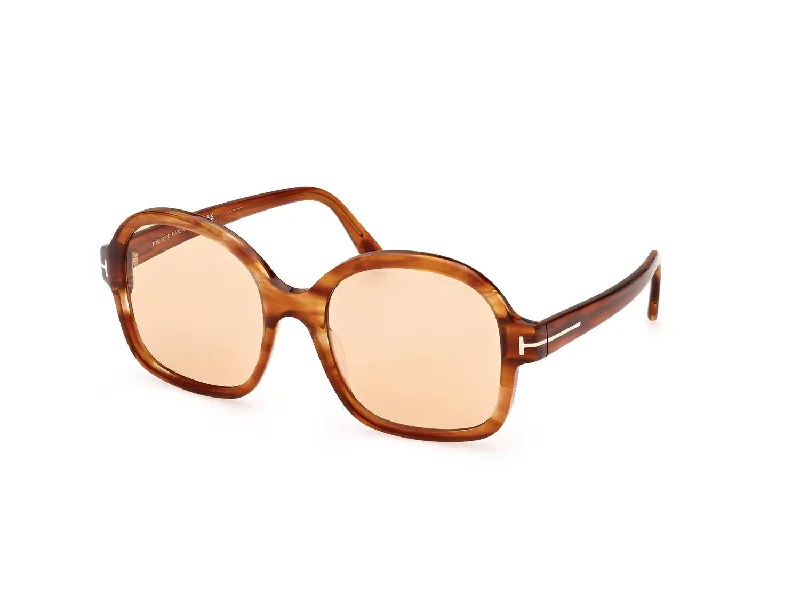 Women's Ft1034 Hanley Sunglasses In Shiny Light Brown / Brown