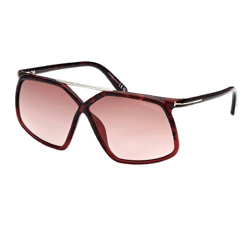 Women's Ft1038 Meryl Sunglasses In Havana/other / Gradient Or Mirror Violet