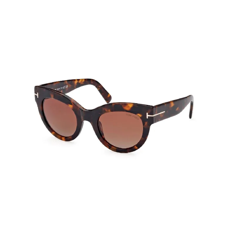 Women's Ft1063 Lucilla Sunglasses In Dark Havana / Gradient Bordeaux