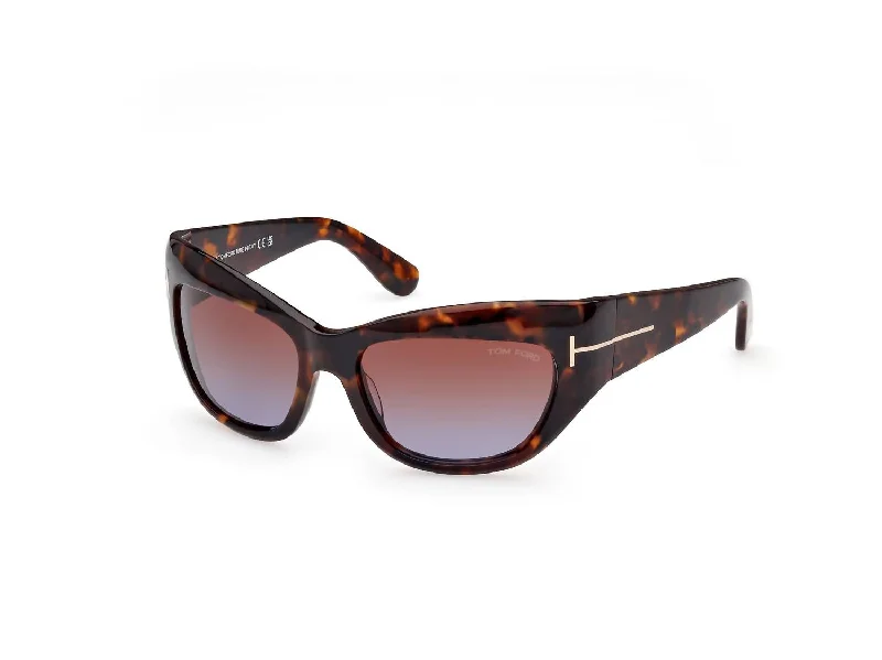 Women's Ft1065 Brianna Sunglasses In Dark Havana / Gradient Brown