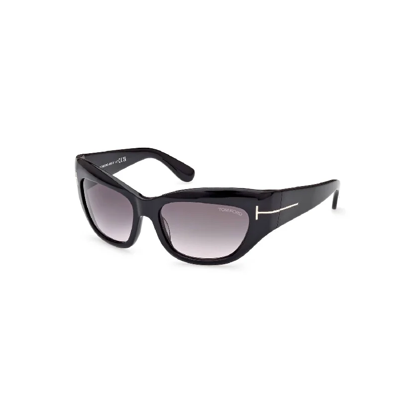 Women's Ft1065 Brianna Sunglasses In Shiny Black  / Gradient Smoke