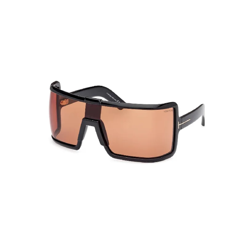 Women's Ft1118 Parker Sunglasses In Shiny Black/brown