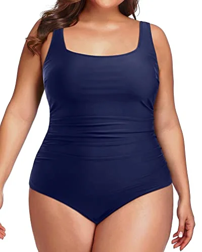 Women's Plus Size One Piece Swimsuit Backless Tummy Contro Bathing Suit