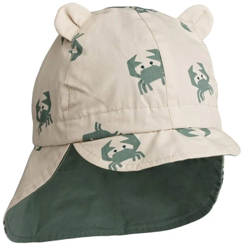 Liewood Gorm Reversible Sun Hat Crab Sandy Pepppermint