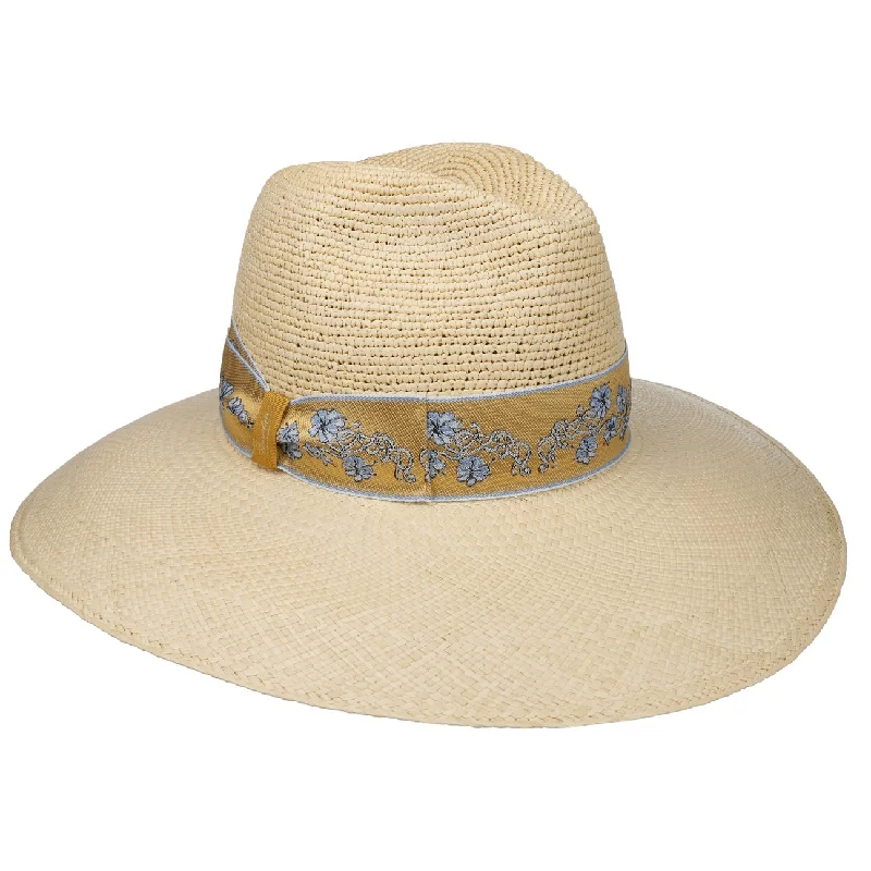 Reverse Crown Flower Straw Hat by Borsalino