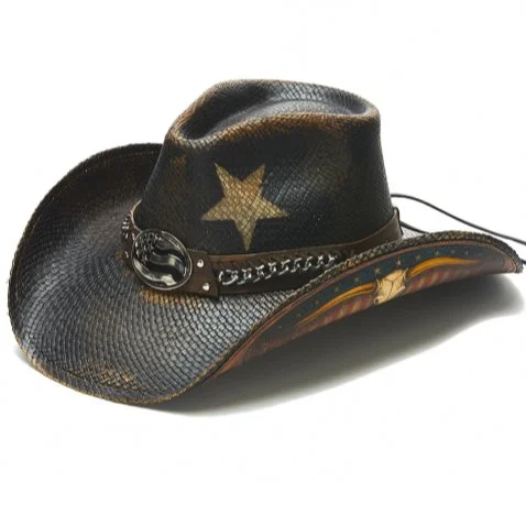 Stampede American Flag Straw Cowboy Hat - The Texas Longhorn