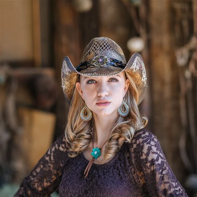 Stampede Women's Straw Western Hat - The Bittersweet