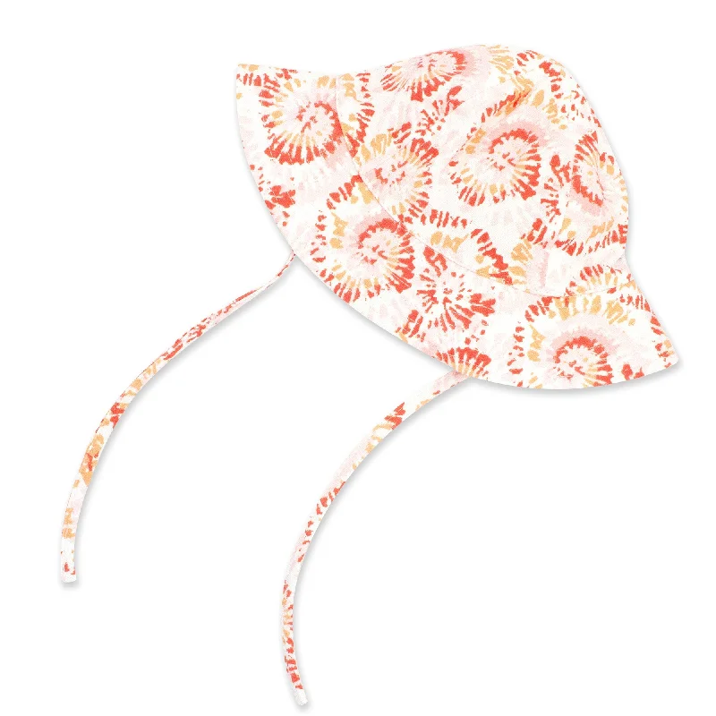 Tie Dye Organic Cotton Sun Hat-Coral