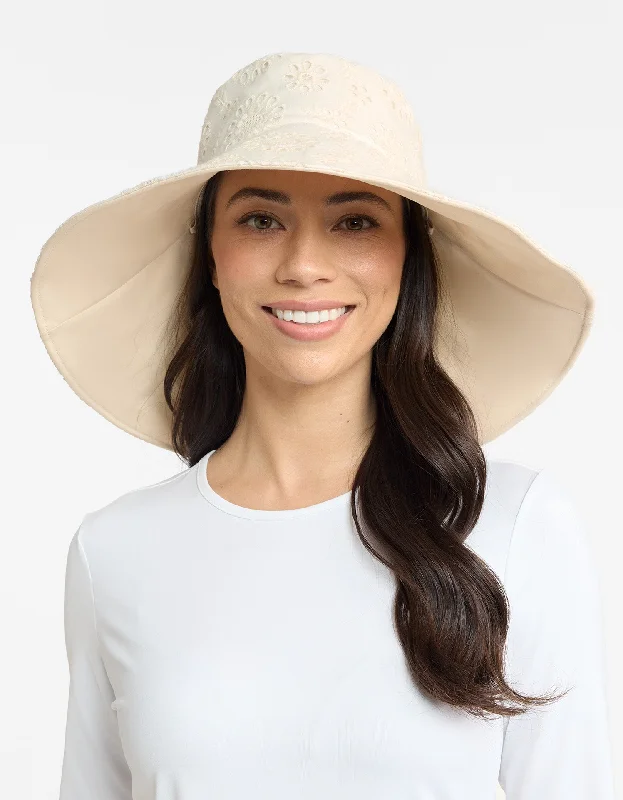 Ultra Wide Brim Broderie Sun Hat UPF 50+