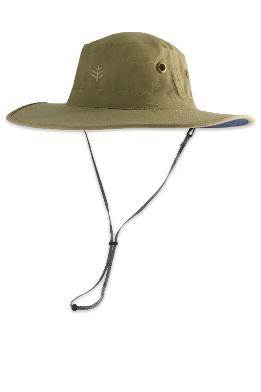 Leo Shapeable Wide Brim Hat | Khaki/Navy