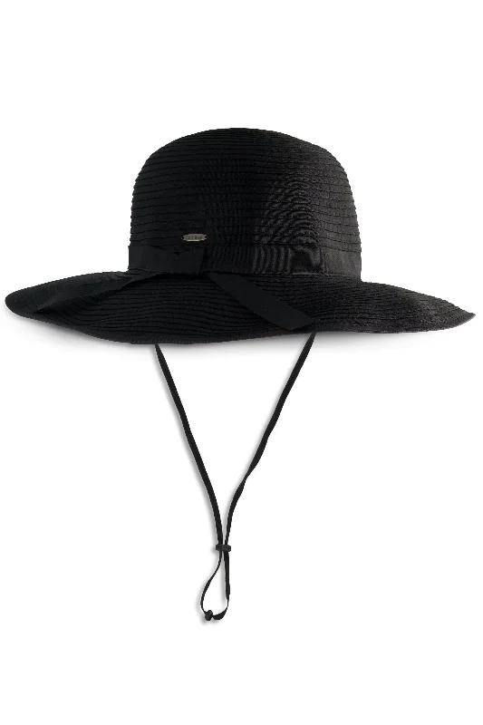 Shelly Shapeable Travel Sun Hat | Black