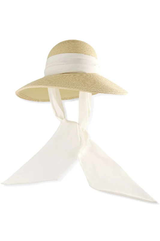 Stella Scarf Detail Hat | Natural/Black/White